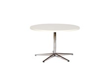 Bord i hvid laminat<br/>Ø:80 cm H:50 cm