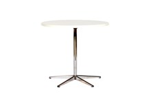 Bord i hvid laminat<br/>Ø:80 cm H:72 cm