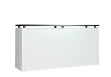 Modulskranke, hvid m/sort top, b:220 cm, d: 60 cm, H 110 cm